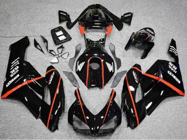 2004-2005 Honda CBR1000RR Motorcycle Fairings - Glossy Black Red Stripe UK