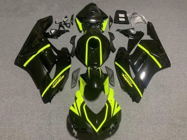 Best 2004-2005 Honda CBR1000RR Motorcycle Fairings - Glossy Black High Viz Yellow Stripe UK