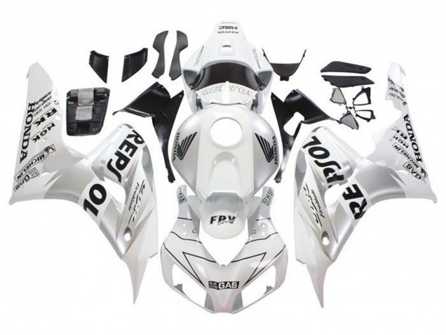2006-2007 Honda CBR1000RR Motorcycle Fairings - White Silver Black Repsol UK