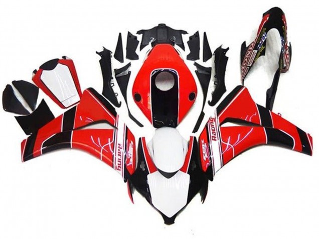 2008-2011 Honda CBR1000RR Motorcycle Fairings - Red White Glossy Black Stripe UK