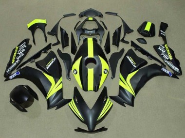 Best 2012-2016 Honda CBR1000RR Motorcycle Fairings - Matte Black Yellow Stripe UK