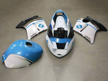 Best 1996-2007 Honda CBR1100XX Blackbird Motorcycle Fairings - White Blue Black Konica Minolta UK