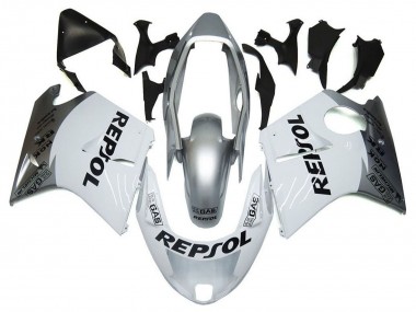 Best 1996-2007 Honda CBR1100XX Blackbird Motorcycle Fairings - Silver White Grey Black Repsol UK