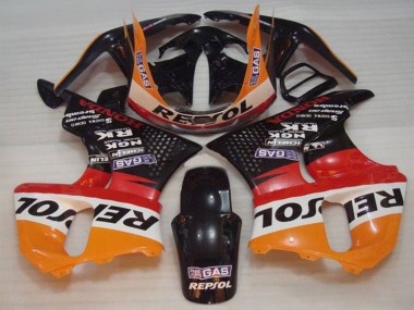 Best 1996-1997 Honda CBR900RR 893 Motorcycle Fairings - Orange White Red Glossy Black Repsol UK