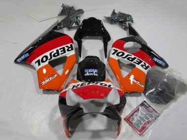 Best 2002-2003 Honda CBR900RR 954 Motorcycle Fairings - Orange White Red Glossy Black Repsol UK