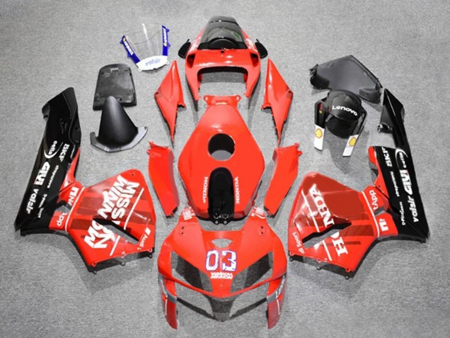 2005-2006 Honda CBR600RR Motorcycle Fairings - Red Black White 03 UK