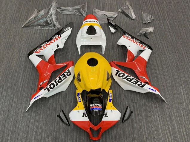 2007-2008 Honda CBR600RR Motorcycle Fairings - Yellow White Red Glossy Black Repsol HRC UK