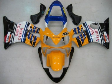 Best 2001-2003 Honda CBR600 F4i Motorcycle Fairings - Yellow White Blue Glossy Black Nastro Azzurro UK