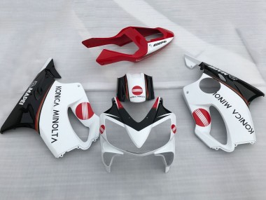Best 2001-2003 Honda CBR600 F4i Motorcycle Fairings - White Red Glossy Black Konica Minolta UK