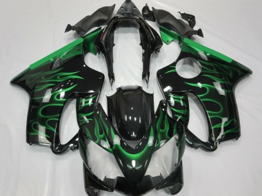 Best 2004-2007 Honda CBR600 F4i Motorcycle Fairings - Glossy Black Green Flame UK