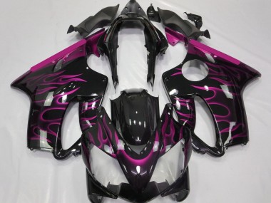 Best 2004-2007 Honda CBR600 F4i Motorcycle Fairings - Glossy Black Pink Flame UK