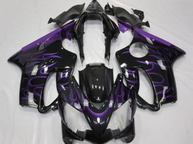 Best 2004-2007 Honda CBR600 F4i Motorcycle Fairings - Glossy Black Purple Flame UK