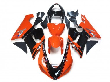 Best 2005-2006 Kawasaki ZX6R Motorcycle Fairings - Orange Black Elf UK