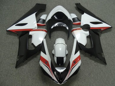 Best 2005-2006 Kawasaki ZX6R Motorcycle Fairings - White Black Red UK
