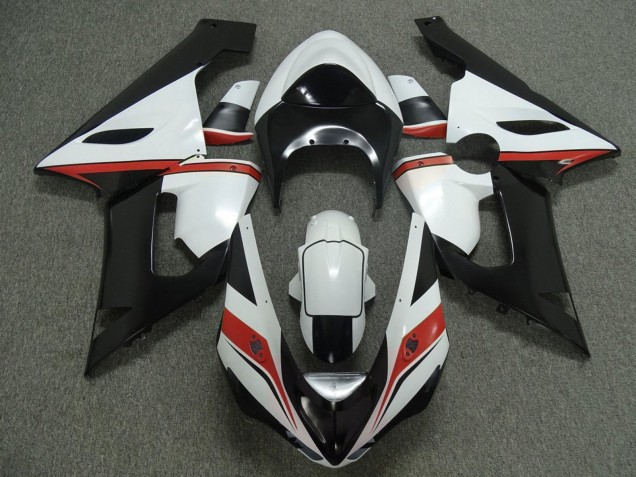 2005-2006 Kawasaki ZX6R Motorcycle Fairings - White Black Red UK