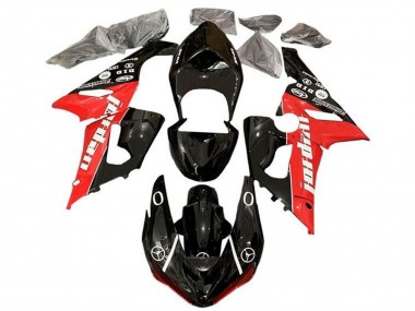 Best 2005-2006 Kawasaki ZX6R Motorcycle Fairings - Glossy Black Red White Jordan UK