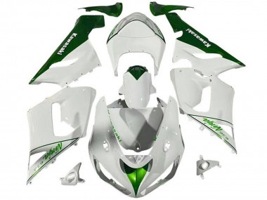 Best 2005-2006 Kawasaki ZX6R Motorcycle Fairings - White Green UK
