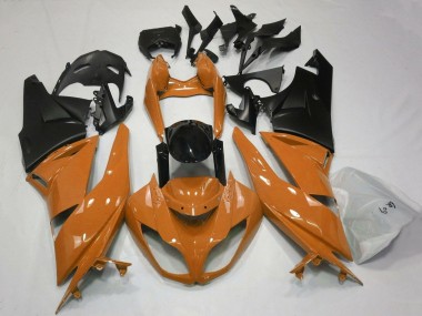 Best 2007-2008 Kawasaki ZX6R Motorcycle Fairings - Orange Black Matte Black UK