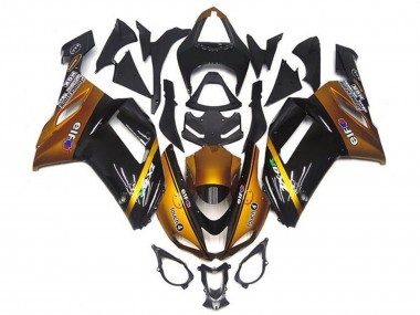 Best 2007-2008 Kawasaki ZX6R Motorcycle Fairings - Gold Black Elf UK