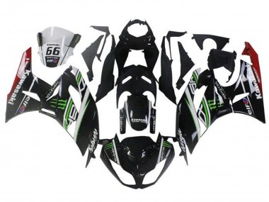 Best 2009-2012 Kawasaki ZX6R Motorcycle Fairings - Glossy Black White Green Red Elf Monster UK