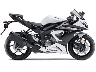 Best 2013-2018 Kawasaki ZX6R Motorcycle Fairings Kit - White Matte Black UK