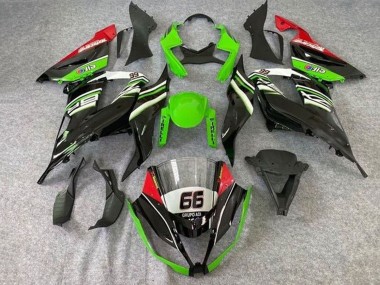 Best 2013-2018 Kawasaki ZX6R Motorcycle Fairings - Green White Black Red Elf 66 UK
