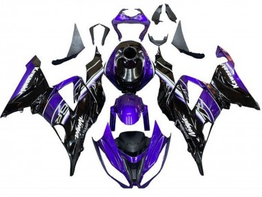 Best 2013-2018 Kawasaki ZX6R Motorcycle Fairing - Blue Glossy Black UK
