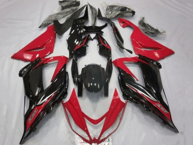 Best 2013-2018 Kawasaki ZX6R Motorcycle Fairings - Red Glossy Black UK