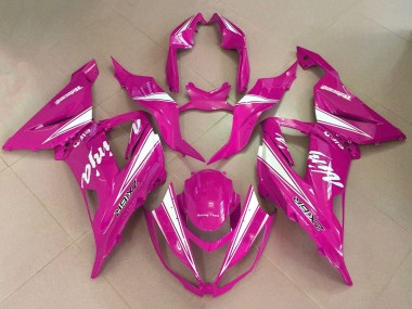 Best 2013-2018 Kawasaki ZX6R Motorcycle Fairings - Pink White UK
