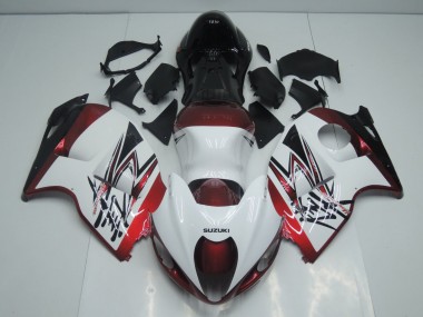 Best 1996-2007 Suzuki GSXR 1300 Hayabusa Motorcycle Fairings - White Candy Red Black UK