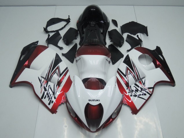 1996-2007 Suzuki GSXR 1300 Hayabusa Motorcycle Fairings - White Candy Red Black UK