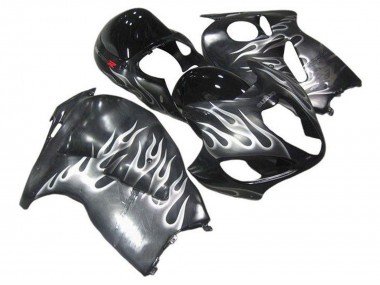 Best 1996-2007 Suzuki GSXR1000 Motorcycle Fairings - Grey Black White Flame UK
