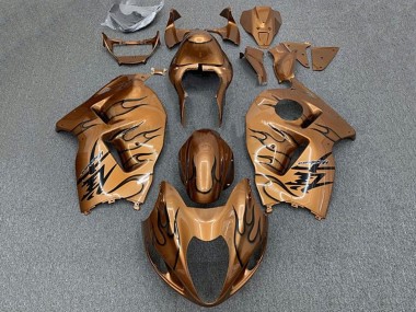 Best 1996-2007 Suzuki GSXR1000 Motorcycle Fairings - Brown Bronze Black Flame UK