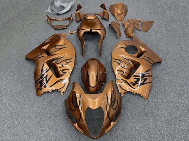 1996-2007 Suzuki GSXR1000 Motorcycle Fairings - Brown Bronze Black Flame UK