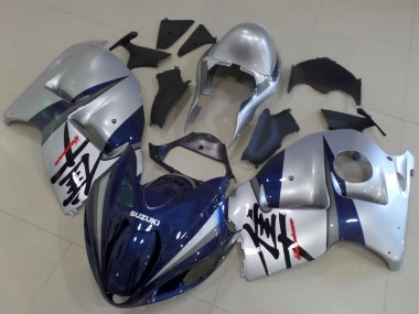 Best 1996-2007 Suzuki GSXR1000 Motorcycle Fairings - Silver Dark Blue UK