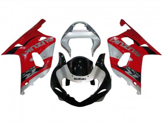 2000-2002 Suzuki GSXR1000 Motorcycle Fairings - Silver Red Black UK