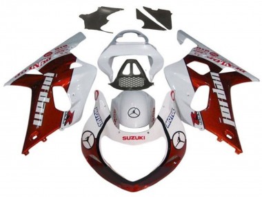 Best 2000-2002 Suzuki GSXR1000 Motorcycle Fairings - White Red Jordan UK