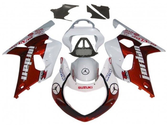 2000-2002 Suzuki GSXR1000 Motorcycle Fairings - White Red Jordan UK