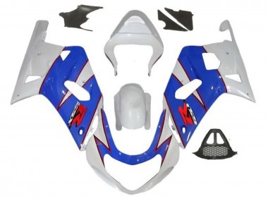 Best 2000-2002 Suzuki GSXR1000 Motorcycle Fairings - White Blue Red Pinstripe UK