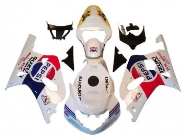 Best 2000-2002 Suzuki GSXR1000 Motorcycle Fairings - White Red Blue Pepsi UK
