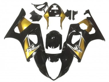 Best 2003-2004 Suzuki GSXR 1000 Motorcycle Fairings - Gold Glossy Black UK