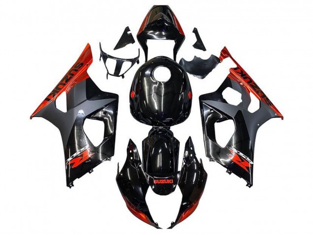 2003-2004 Suzuki GSXR 1000 Motorcycle Fairings - Glossy Black Matte Black Orange UK