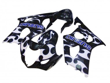 Best 2003-2004 Suzuki GSXR 1000 Motorcycle Fairings - Black White Blue Tribal UK
