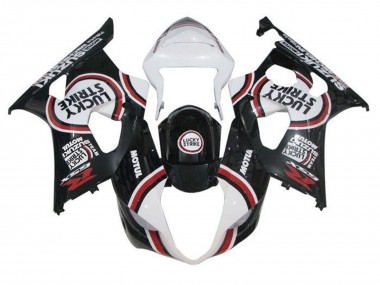 Best 2003-2004 Suzuki GSXR 1000 Motorcycle Fairings - White Black Red Lucky Strike UK