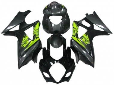 Best 2005-2006 Suzuki GSXR 1000 Motorcycle Fairings - Black Grey Neon Yellow UK