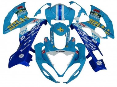 Best 2005-2006 Suzuki GSXR 1000 Motorcycle Fairings - Blue White Stripe Rizla UK