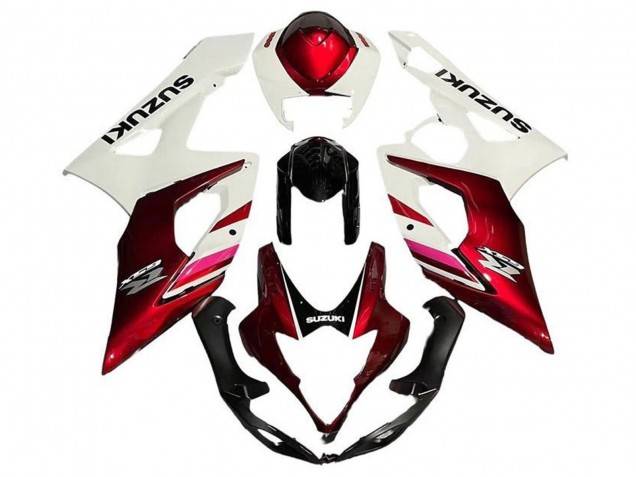 2005-2006 Suzuki GSXR 1000 Motorcycle Fairings - White Candy Red Black UK