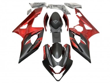 Best 2005-2006 Suzuki GSXR 1000 Motorcycle Fairings - Candy Red Matte Black UK