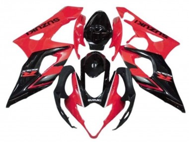 Best 2005-2006 Suzuki GSXR 1000 Motorcycle Fairings - Red Glossy Black Stripe UK