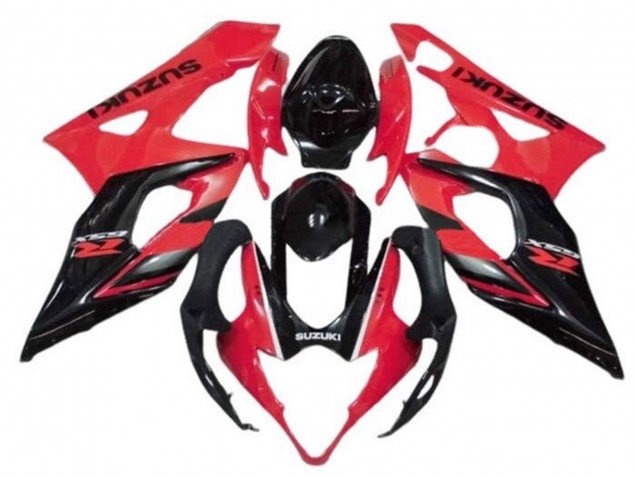 2005-2006 Suzuki GSXR 1000 Motorcycle Fairings - Red Glossy Black Stripe UK